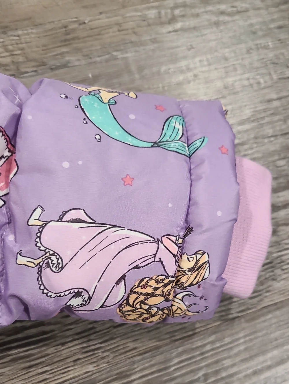 Disney Toddler Girls' Purple Princess Print Puffer Jacket